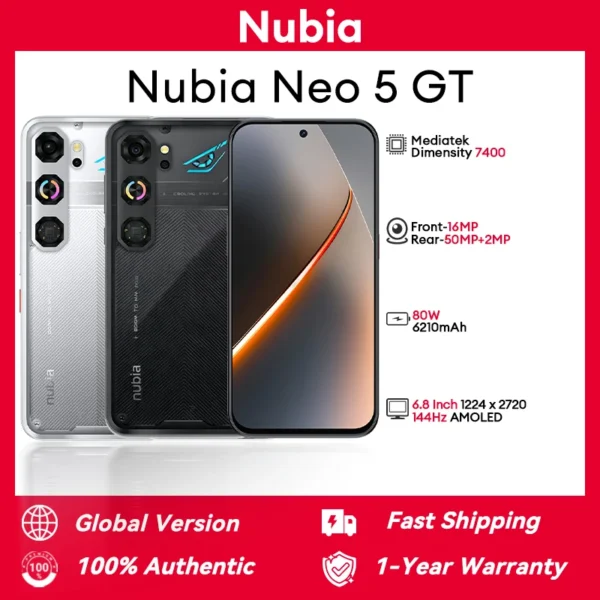 Nubia Smartphone Neo 5 GT, Built-in Fan, Gaming Trigger (Touch)