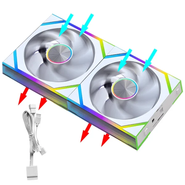 JUMPEAK DS120 Face-Changing ARGB Cooling Fan 360mm 240mm Modular Stackable Splicing 120mm RGB Fans For Gaming PC Case CPU Cooler
