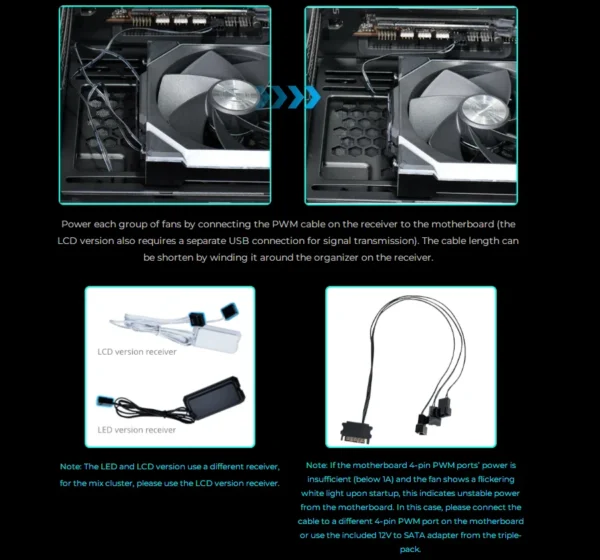 LIAN LI UNI FAN SL Wireless 120 Single Pack , Reverse Blade Triple Pack, LCD 120 Single Pack, Case fan, water cooled fan
