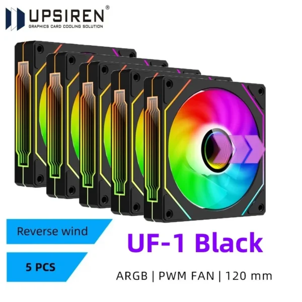 UPSIREN UF-1 PRISM 4 PRO Computer Chassis Fan 12cm ARGB 4 Pin PWM Quiet Cooling Fan 12V Large Air Volume 45.2CFM/600-1500RPM