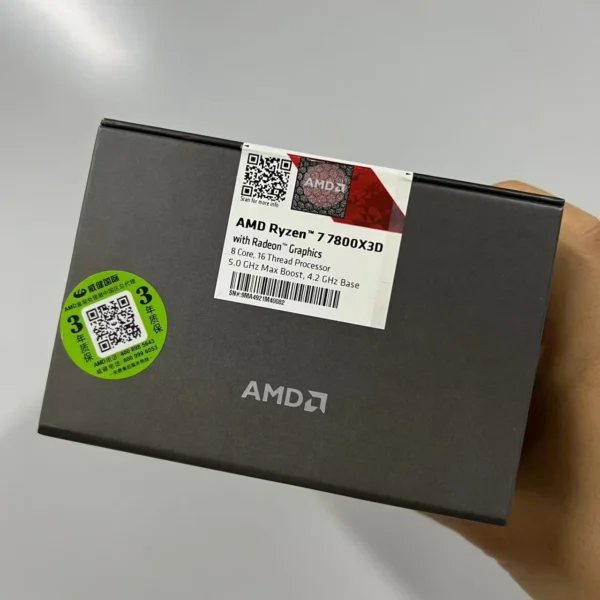 Original brand new AMD Ryzen7 7800X3D processor in the original box, Socket AM5 desktop computer CPU processor.