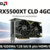 ASROCK AMD Radeon RX 5500 XT CLD 4GO GPU 4GB GDDR6 128-bit graphics card support PCI-E 4.0 HDMI 2.0b DP 1.2a 8-pin Double Fan