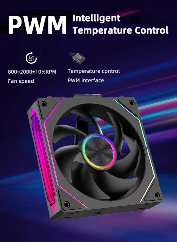 COOLCIRC CX-2 Computer Chassis Fan 120mm 5V 3-pin ARGB Cooler  12V/4PIN PWM 800-2000 RPM 3-in-1 Quiet Building Block Cooling Fan