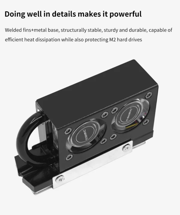 TISHRIC RGB SSD M2 Radiator With Two Fans Cooling 7000RPM 3Pin M.2 Hard Disk Heatsink For Desktop PC NVMe NGFF M.2 2280 SSD
