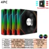 ARGB PC Case Fan 120mm Infinity Mirror Design Motherboard Lighting Sync 4PIN PWM CPU Cooler Fan ventilador Air-cooler mute fans