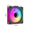 Teucer 12cm Silent PWM Control Fan 5V 3Pin ARGB with AURA SYNC 4Pin Chassis Fan for PC Case Water Cooling