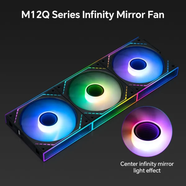 Thermalright TL-M12Q-S X3 Computer Case Fan, ARGB 120mm PC Case Fan/Daisy Chain/Infinity Mirror/Silent/PWM