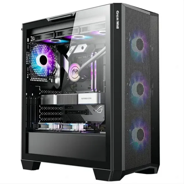 Gaming Desktop, Radeon RX 590 8G GDDR5, Core Xeon E5 2.5G up to 3.3G, 32G Memory, 1T SSD, 600M WiFi, BT 5.0, RGB Fan