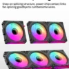 Teucer 12cm Silent PWM Control Fan 5V 3Pin ARGB with AURA SYNC 4Pin Chassis Fan for PC Case Water Cooling