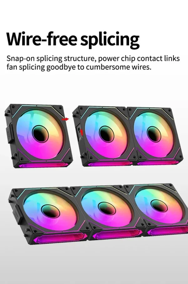 Teucer 12cm Silent PWM Control Fan 5V 3Pin ARGB with AURA SYNC 4Pin Chassis Fan for PC Case Water Cooling