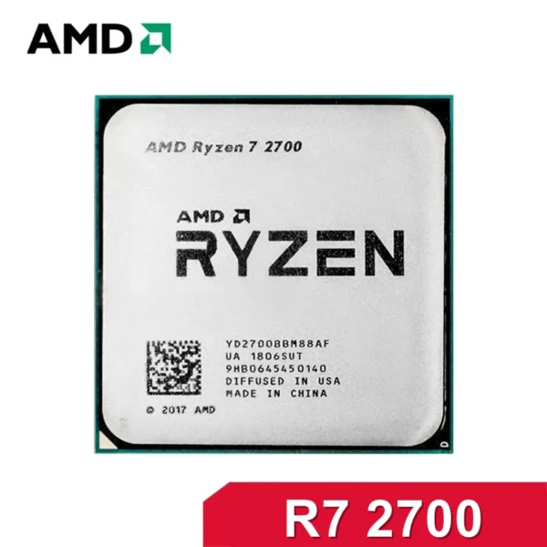 AMD Ryzen 7 2700 R7 2700 3.2GHz Eight-Core Sixteen-Thread CPU L3=16M 65W Socket AM4 Desktop Processor