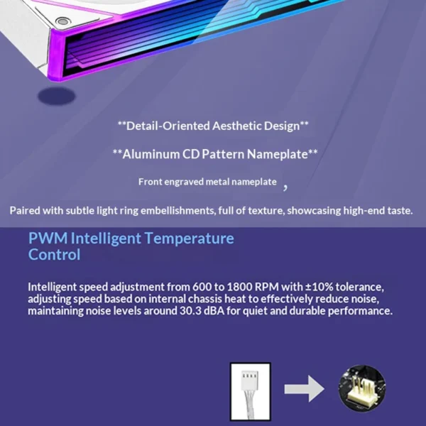 WJCOOLMAN Starlink 120/240/360 Conjoined structure PC fan ARGB PWM Speed Control Computer Silent Case Fan easy to install