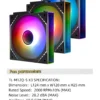 Thermalright TL-M12Q-S X3 Computer Case Fan, ARGB 120mm PC Case Fan/Daisy Chain/Infinity Mirror/Silent/PWM