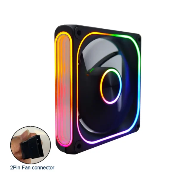 MANMU Case Fans Air Cooling Fixed Color Rainbow Rgb Cooling Fan 120mm Computer Case Cooling Fans 2pin
