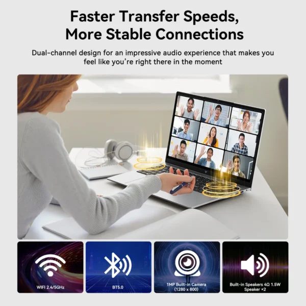 KAMRUI 17.3 AMD Ryzen 3 4300U Laptop 16GB DDR4 RAM 512GB SSD Lightweight Business Laptop Windows 11 Pro Ordenadores Portátiles