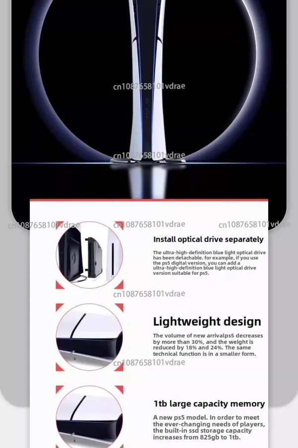 Slim Ps 5 825g Ssd Video Game Handheld  Console Used Original Ps5 for Playstation