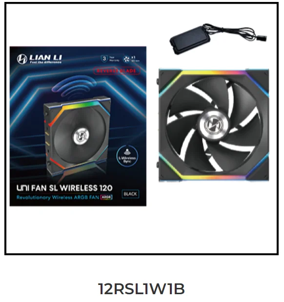 LIAN LI UNI FAN SL Wireless 120 Single Pack , Reverse Blade Triple Pack, LCD 120 Single Pack, Case fan, water cooled fan