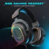 Fifine Dynamic RGB Gaming Headset with Mic Over-Ear Headphones 7.1 Surround Sound PC PS4 PS5 3 EQ Options Game Movie Music - H6