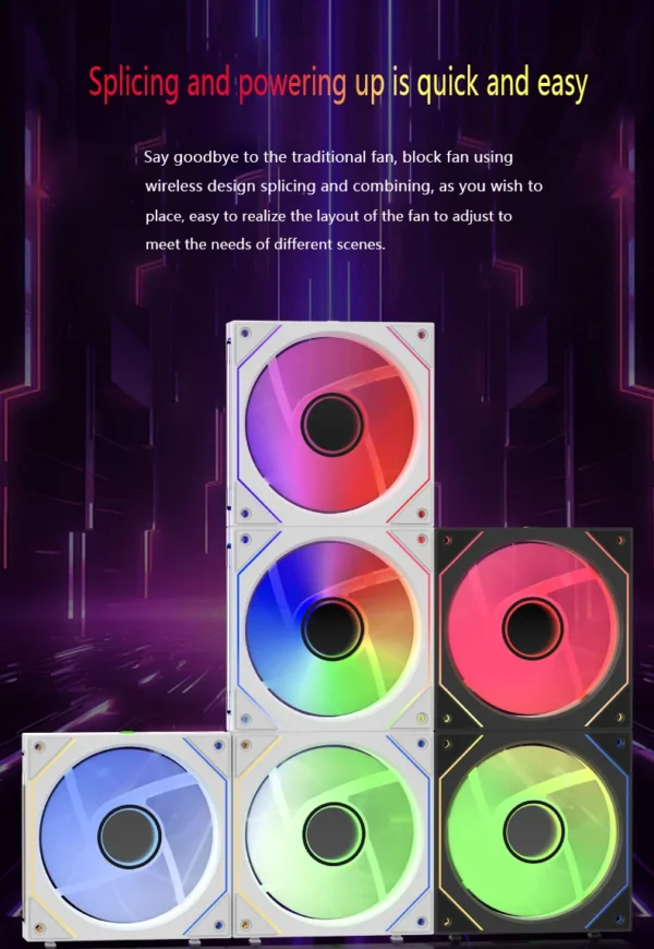 PC case fan 120mm ARGB mirror cycling lighting effect CPU cooling fan 4-pin PWM 58.36CFM fan for computer water cooling