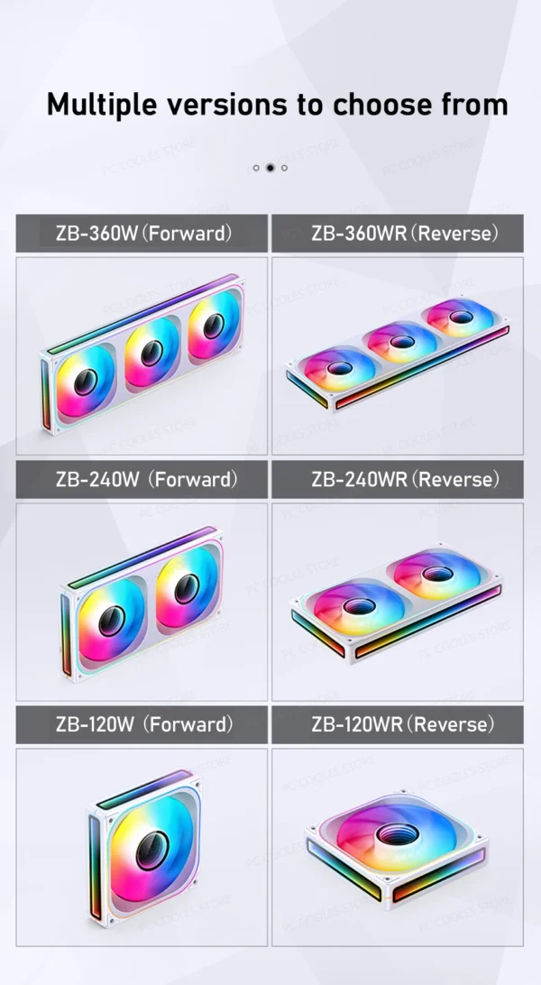 JONSBO ZB-120/240/360 Case Fan 12CM ARGB Desktop Computer Cooling Fan Conjoined Structure Cold Exhaust Fan
