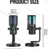 Monster Gaming USB Microphone 192KHz/24Bit Cardioid Condenser Mic with Touch Mute for PC PS4 PS5 Game Chat Podcasts Live Stream