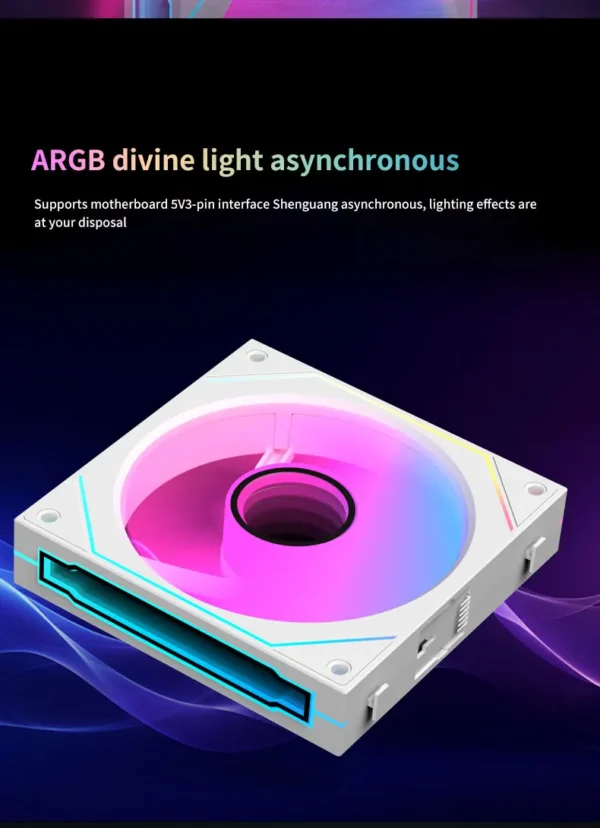 Coolcirc Cableless PC Case Fan 12V/4Pin PWM 800-1800RPM Silent 5V/3Pin ARGB Triple Pack 120mm Ventilator Use for Water Cooling