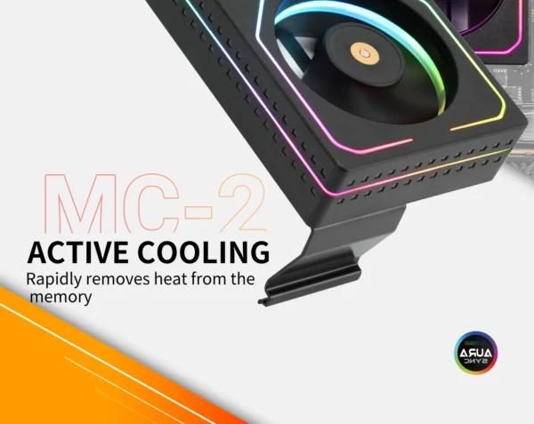 Thermalright MC-2 ARGB Computer Memory Cooler,Paired with high-performance dual fans, suitable for DDR/DDR2/DDR3/DDR4/DDR5