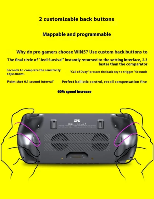 New GPD Win5 7" 120Hz 1080P LTPS Screen Handheld Gaming Console AMD395 M.2 2280 SSD Windows11 RGB Ergonomic Handheld Game Player