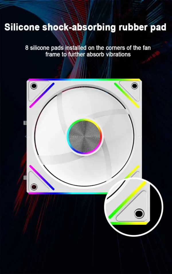 UPSIREN WF-3 120mm Wire-free splicing case fan motherboard light synchronization 4PIN PWM Center axis CD texture design 12CM