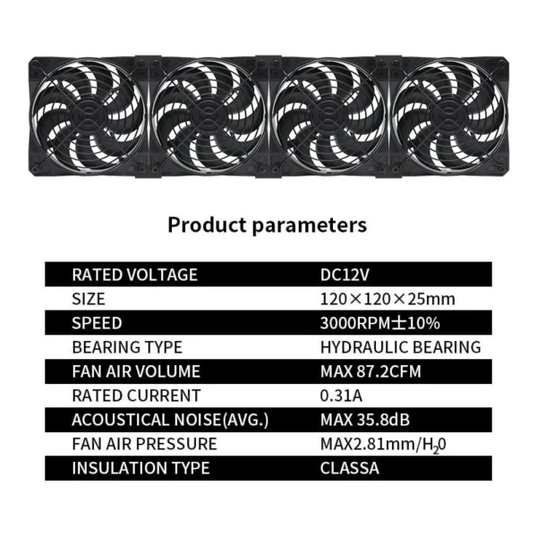 TEUCER 120mm 3000RPM Cooling Fan with Controller 12V 220V Btc Mining Machine Chassis Exhaust Fan Workstation Cabinet Server Fan