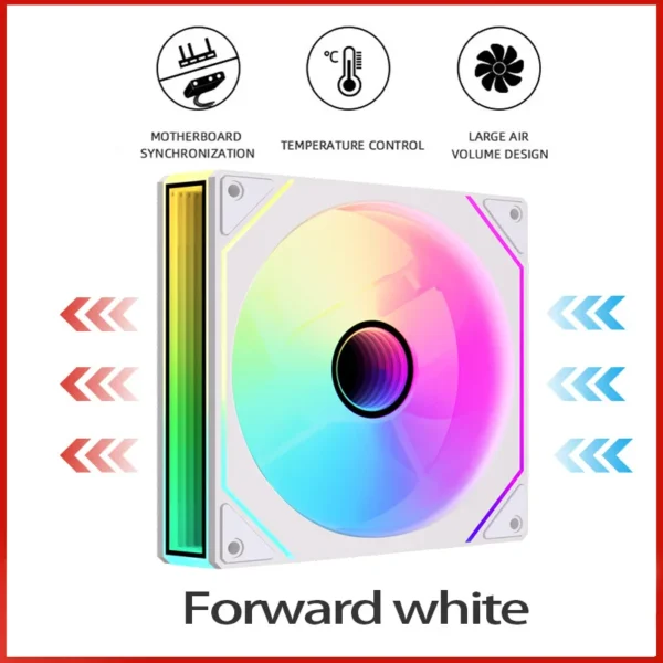 14cm ARGB Infinity Mirror PC Case Fan – 140mm Cooling Fan with PWM Silent Fan for Computer Case, CPU Cooler, Radiator