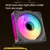 Coolcirc DL-1 120mm PC Case Fan 800-2000rpm PWM Hydro Bearing Silent 5V3Pin ARGB Water Cooler Magic Cableless Cooling Ventilator