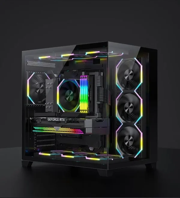 ICE Whale IW-12 Computer PC Case Fan 120mm ARGB 4Pin PWM Cooling Fan Motherboard Sync 61.5CFM/2000RPM CPU Cooler Ventilator