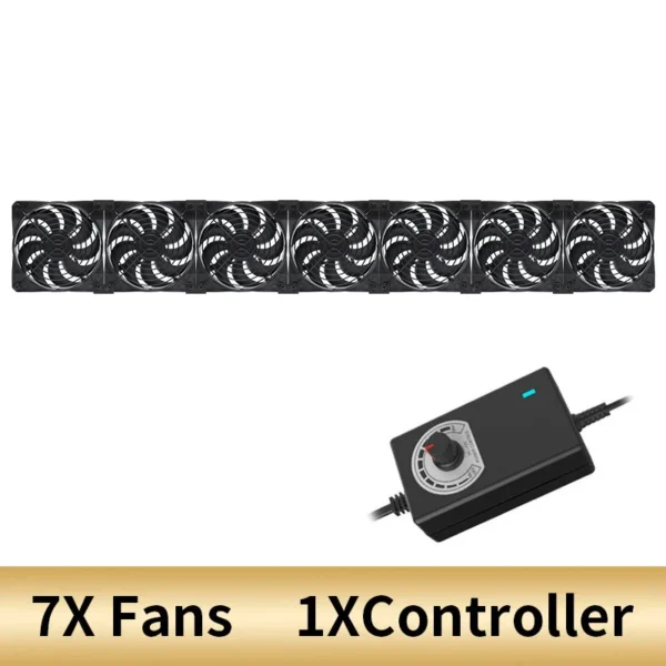 TEUCER 120mm 3000RPM Cooling Fan with Controller 12V 220V Btc Mining Machine Chassis Exhaust Fan Workstation Cabinet Server Fan