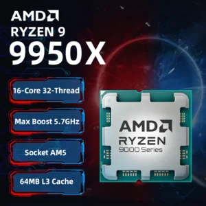 AMD Ryzen 9 9950X 100% Brand New AMD R9 9950X Gaming CPU 16-Core 32-Thread Up to 5.7GHz Socket AM5 AMD Desktop Processor ﻿