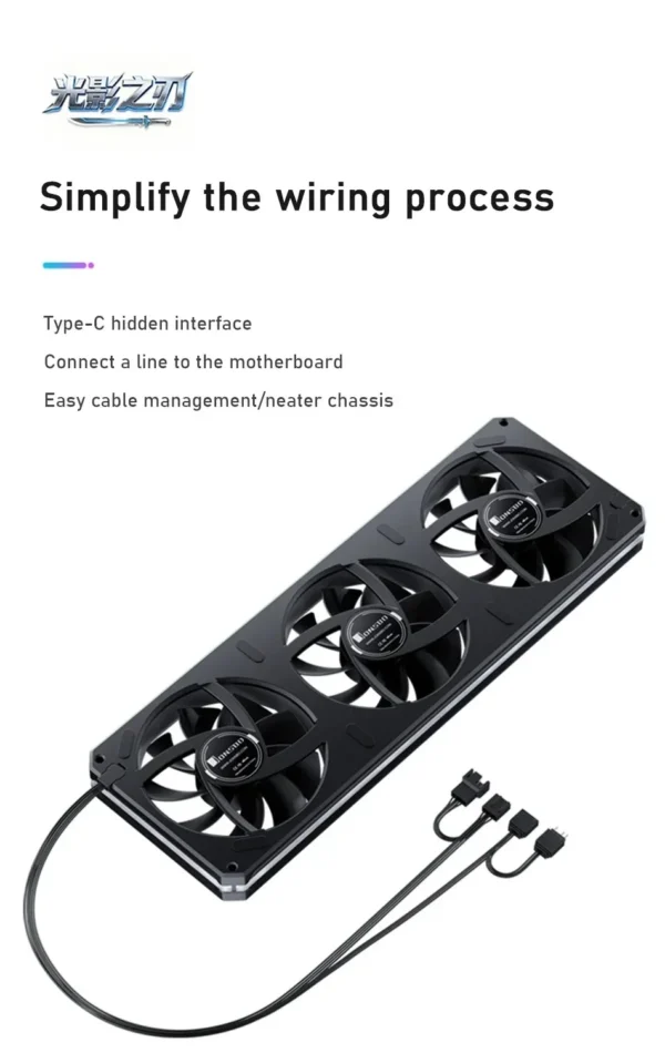 JONSBO XA-120 XA-360 Computer Case Fan 12CM 5V ARGB 120mm Monolithic Structure Water-Cooled Fan PWM Forward/Reverse Fan Kits