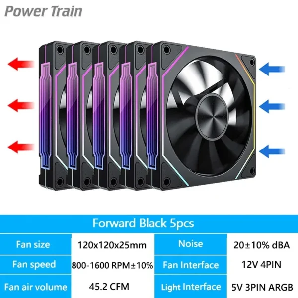 LDPCSJ Prism 4RS 120mm ARGB PC Case Fan with Infinity Mirror Design Motherboard Sync 4PIN PWM CPU Cooler Ventilador
