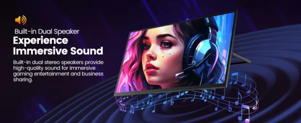 UPERFECT 18.5" 120Hz Portable Monitor 100% sRGB 1080P FreeSync IPS Speakers USB C Mini HDMI Gaming Display For Phone NS PS5 XBOX