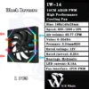 ICE Whale IW-14 Computer Chassis Fan 14cm ARGB 4 Pin PWM Quiet Cooling Fan 12V Large Air Volume 61.5CFM/800-1800RPM Ventilator