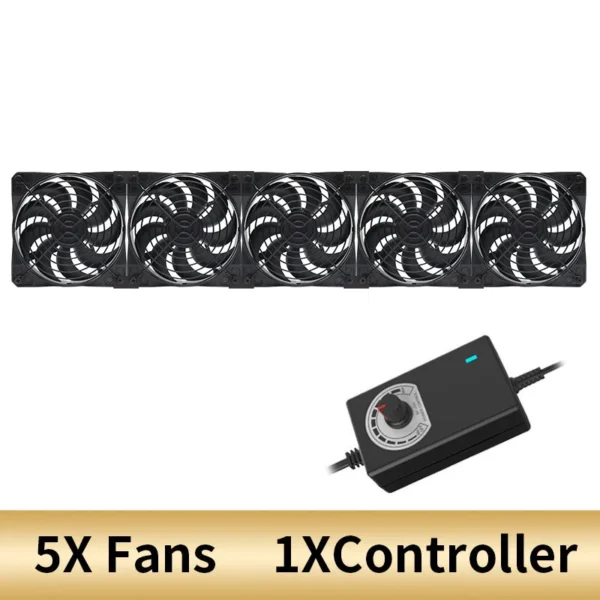 TEUCER 120mm 3000RPM Cooling Fan with Controller 12V 220V Btc Mining Machine Chassis Exhaust Fan Workstation Cabinet Server Fan