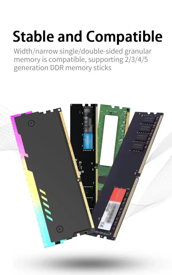 TEUCER RM-1 PC Memory Heatsink RAM Cooling Vest 5V 3-PIN ARGB for Desktop Computer Memory DDR3 DDR4 DDR5 DDR2