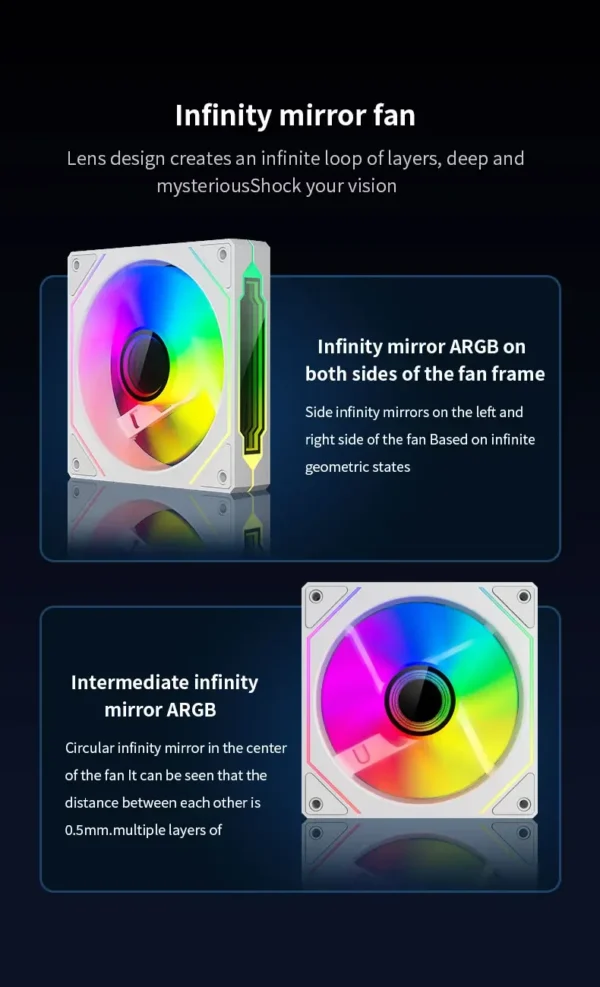 LDPCSJ PRISM 4 PRO Computer Chassis Fan 12cm ARGB 4 Pin  Quiet Cooling Fan 12V Large Air Volume 42CFM/1200RPM