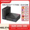 Mini PC AMD Ryzen 7 7730U 32GB DDR4 512GB SSD 6-Core up to 4.5GHz,Portable Mini Desktop Computer Wifi6 4K Display Window 11 PRO