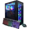 RGB Desktop PC Computer, AMD Ryzen 5 3400G up to 4.2GHz, 16G DDR4, 512G SSD, WiFi 6 & BT 5.2, RGB Fan x6, RGB Keyboard