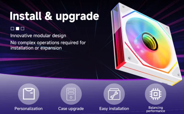 120mm ARGB PWM Silent Case Fan for PC Gaming CPU Cooler Cooling - Jungle Leopard Prism 6 Max