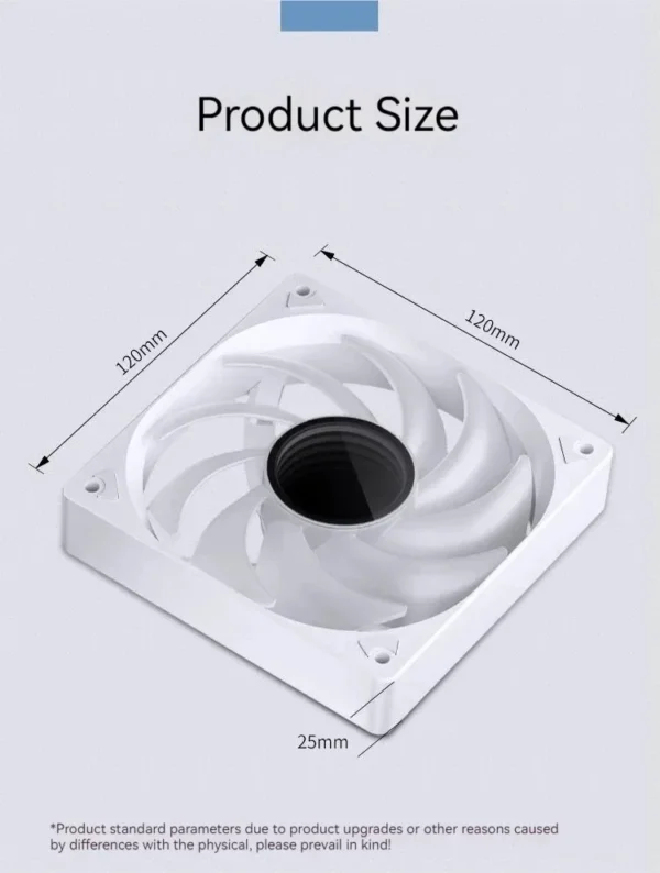 Jonsbo SL-120 12CM Case Fan 120mm 5V 3Pin ARGB Light Effect PWM Forward/Reverse Cooling Fan  High Air Volume Slient Fan