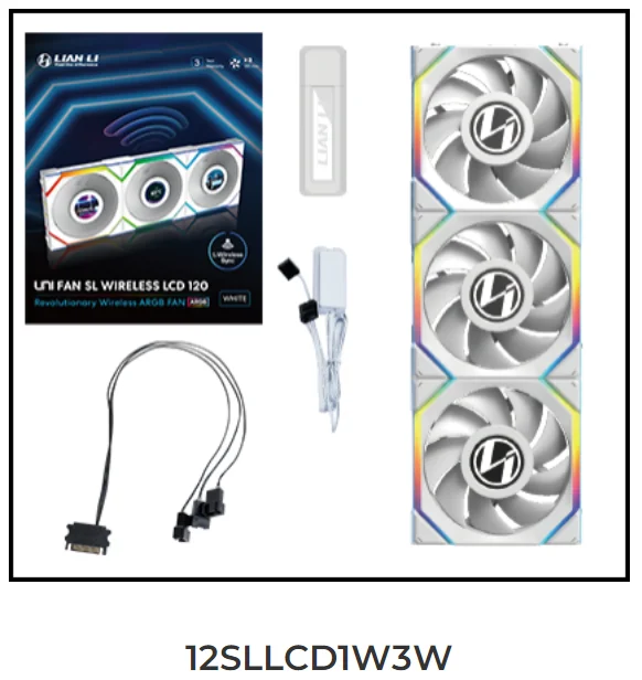 LIAN LI UNI FAN SL Wireless 120 Single Pack , Reverse Blade Triple Pack, LCD 120 Single Pack, Case fan, water cooled fan