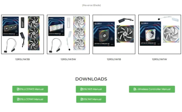 LIAN LI UNI FAN SL Wireless 120 Single Pack , Reverse Blade Triple Pack, LCD 120 Single Pack, Case fan, water cooled fan