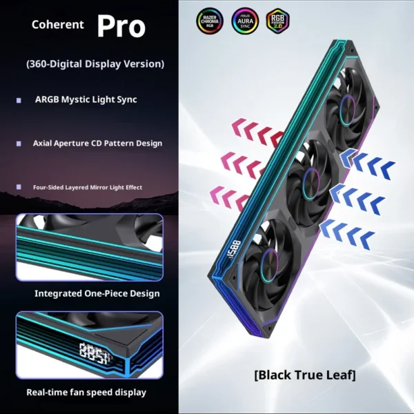 LOVINGCOOL Coherent Pro-360/240/120 ARGB digital display PC fan computer case Siamese Building block fan Integration