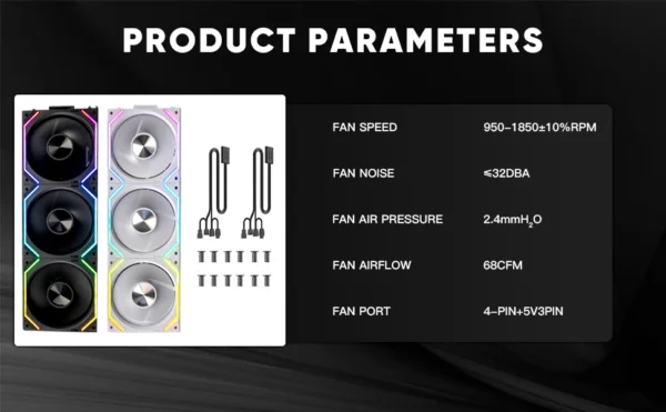 120mm ARGB Case Fan with Dual Side Infinity Mirror Cableless 360mm For Computer Water Cooler | Jungle Leopard Interstellar V2RS
